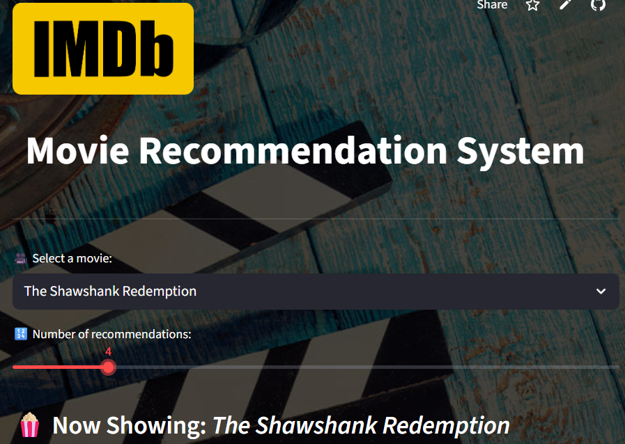 IMDB movie recommendation system